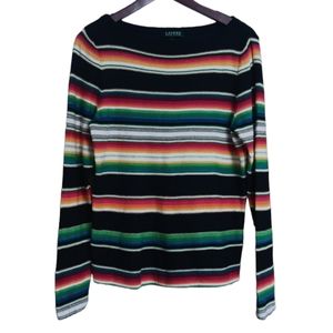 Lauren Ralph Lauren Cotton Linen Blend Seater Rainbow Stripe Boho Hippie Large